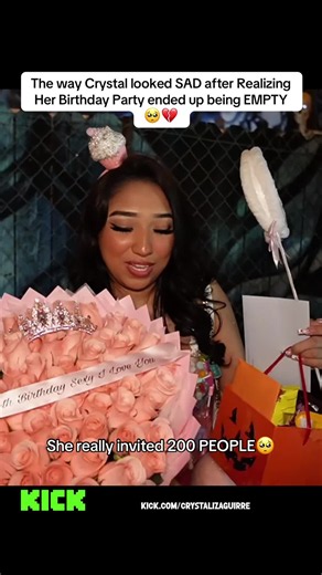 The way Crystal looked SAD after Realizing Her Birthday Party ended up being EMPTY🥺💔| #crystalizaguirre #fyp #viral
