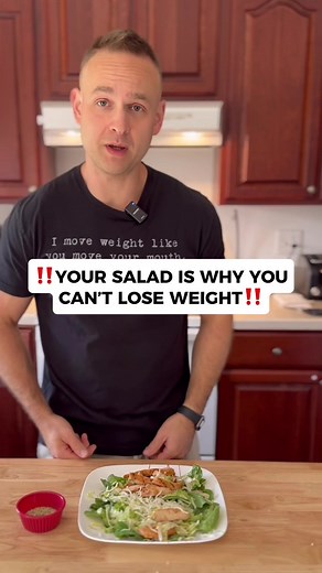 Your salad isn’t healthy if it’s keeping you stuck. You don’t need to eat salad to lose weight… But if you are eating salad, and you’re not losing belly fat, this might be why: The lettuce? Not the problem. The spinach and chicken breast? Still not the problem. That’s a 200-calorie, 30g protein salad. But then you start stacking on: 👉 A handful of sunflower seeds 👉 Craisins (pure sugar) 👉 Cheese 👉 Your “measured” quarter cup of dressing 👉 Or your “healthy” olive oil (which has double the ca
