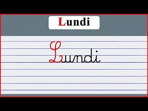 écriture cursive française les jours de la semaine en français