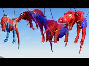 All Spiderman Dinosaurs Battle in Jurassic World Dinosaurs Team Fight & Hunting!