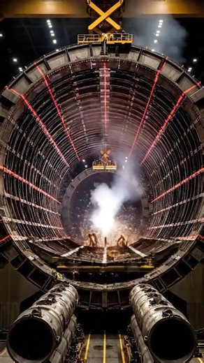 Inside a Giant Industrial Engineering Structure.