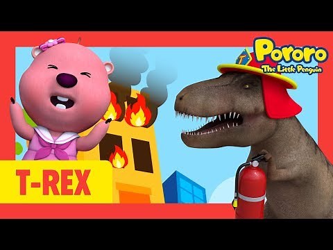 Fire truck song | Firefighter Tyrannosaurus Rex Song for Kids l Pororo Dinosaur Nursery Rhymes