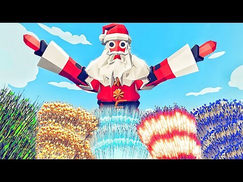 GIANT SANTA vs 4x EVERY GOD - Totally Accurate Battle Simulator TABS