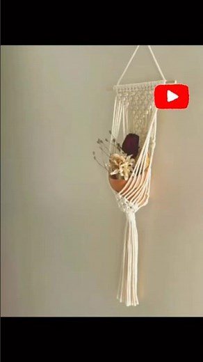 Macrame plant hanger Tutorial for beginners 💐#macrame #handmade #boho #macramepattern #diycrafts