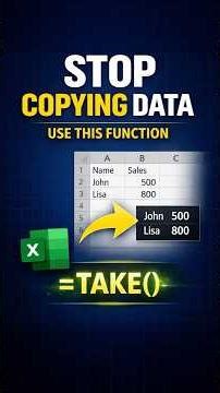 Stop Copying Data in Excel Use This Function Instead