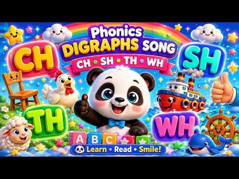 Phonics Digraph Sounds for Kids | Learn CH SH TH WH | Preschool Learning