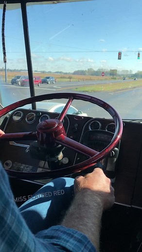 247K views · 5.4K reactions | Stainless Stu (my 352 cabover Peterbilt) chugging along down the road 3 years ago with CMB at the helm | Miss Flatbed Red | Facebook