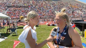 3A Shot Put champ 🥇 Two time state champion Tatum Seyfert from Beloit captures a new state meet record with a throw of 45-11.25. Presented by @MammothBuilt @WatcoRail @SAFEks @nextechwireless @LewisMotorsGC @sokansas | Sports in Kansas