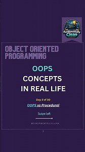 OOPS vs Procedural Programming 🧠Why modern software needs a different way of thinking #oopconcepts