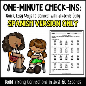 Daily Emotional Check In Forms in Spanish | Mental Health Check In | Elementary