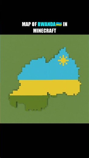 Rwanda Country Map in Minecraft 🇷🇼 | Sunrise Stripes Pixel Art