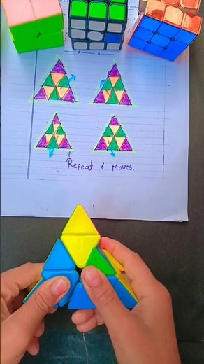 How to solve pyramid Rubik's cube with algorithm 😱😍#youtube #rubikcube ‪@KingofCubers‬ #shorts