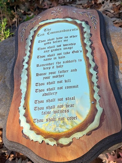 Vintage 1970s Ten Commandments Wall Hanging – Brass & Copper Metal Art, Handmade Religious Decor, Unique Gift for Lawyer or Home Office - Etsy