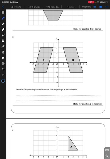 #shorts Transformations: How to Reflect over X-axis, Y-axis, and Vertical/Horizontal Lines