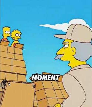 Bart and Lisa, who built a castle with cardboard.#thesimpsons