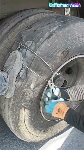 Emergency method for securing tyres against blowouts with iron wire