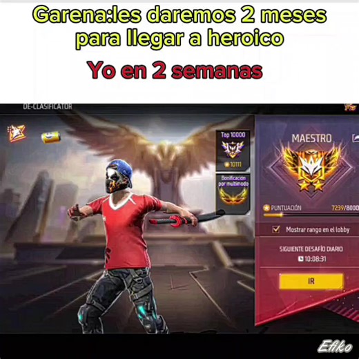 Y ustedes en qué rango están? #freefire #viralvideos #rango #garena #maestro