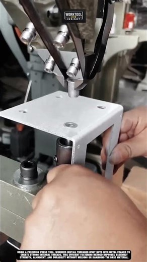 Installing threaded rivet nut using precision press tool