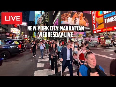 New York City: Manhattan Times Square | Lower Manhattan Inntensely Crowded Live