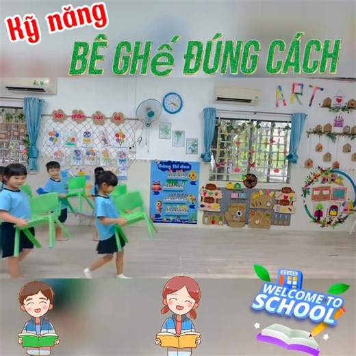 🌈🌈 KỸ NĂNG SỐNG: BÊ GHẾ ĐÚNG CÁCH 🪑🪑🪑 🎯 Tập cho trẻ có những kỹ năng sống, rèn kỹ năng tự phục vụ cho trẻ – tự phục vụ bản thân, từng bước hình thành nhân cách sống cho trẻ là một trong những nhiệm vụ trọng tâm mà MN Tri Thức⭐️đưa lên hàng đầu. ✨ Trẻ ở lứa tuổi mầm non rất thích tự làm những công việc vừa sức của mình để phục vụ cho bản thân 🧑🏻‍🍳 . Hiểu được điều này, các cô luôn khuyến khích trẻ rèn luyện tính tự lập ngay từ khi còn nhỏ 🥰. Các con rất hào hứng khi được giúp cô giáo nh