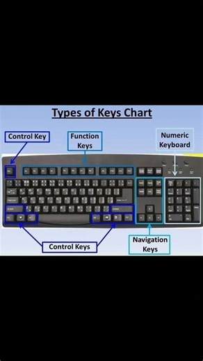 Types of key chart; on keyboard #computerparts #shorts