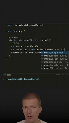 Rounding a Double ...With a Formatter (DecimalFormat) #java #shorts