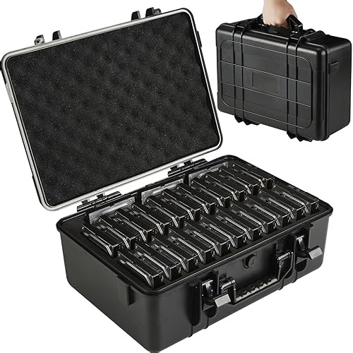 Hard Drive Case Fits 25-Bay Protection 3.5" HDD | High-Density Protective Foam | External Hard Drive Orga