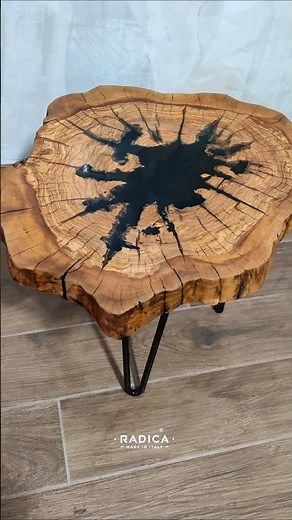 How to Make a Stunning Round Wood & Resin Coffee Table - video tutorial #resin #resintable #diy