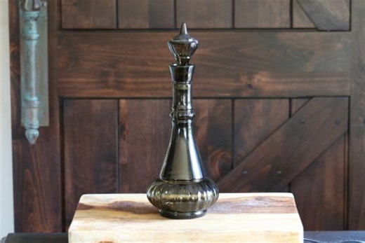 Vintage I Dream of Jeannie Bottle, Iconic Mid Century Barware, Smoky Green Jeam Beam Decanter With Lid, Collector Gift, Genie Bottle, CHIP! - Etsy