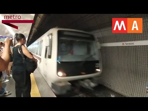 Rome Metro ATAC CAF S/300 arriving at Termini, line A Battistini