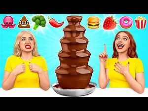 Chocolate Fountain Fondue Challenge | Kitchen Battle with Food by Mega DO Challenge