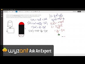 Minimize the surface area of solid formed by 2 hemispheres mounted on rt cir cyl where V = 6