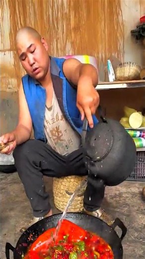 A Korean chef frying delicious​ super hot chili #cooking#amsr#mukbang#foodshort #part2