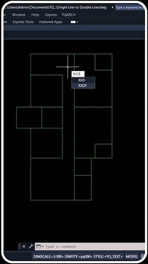 AutoCAD, Convert Single LINES to Double LINES Like a PRO (YQArch Tricks) #Architecture #Engineering