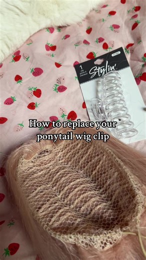 Forgot to film the rest but basically you put the hair clips teeth into the netting of the pigtail #cosplay #wig #wigstyling #pigtailwig #cosplaytips