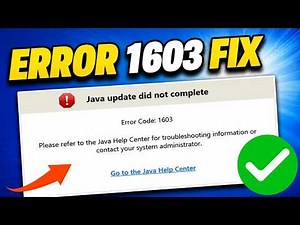 How to Fix Java Update Did Not Complete Error Code 1603 on Windows 11/10 (2026)