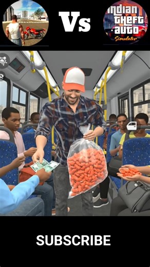 Selling Kurkure on the bus Challenge In Indian theft auto vs IBD3D #shorts​ #gta​