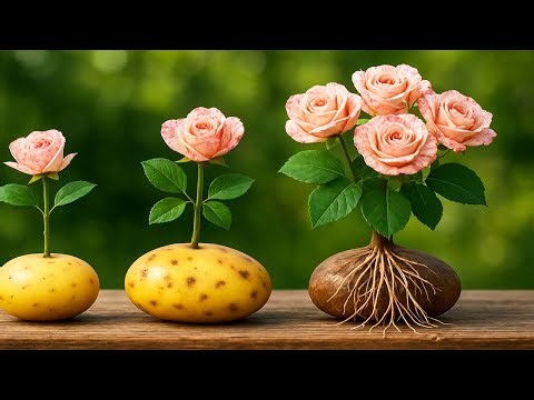 Just Potatoes! The Rose Branch Suddenly Takes Root and Blooms Like a Wildflower!