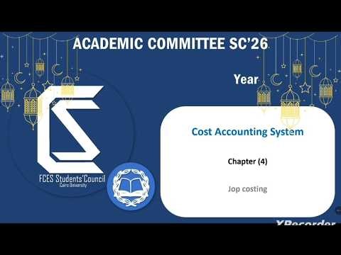 Third Year Cost Accounting ch 4