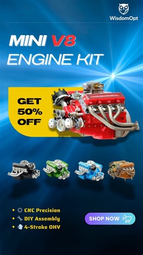 🚗💨 Experience the thrill of real mechanics! The CISON V8 Engine Model Kit lets you build your own 1/6 scale working V8 masterpiece. Every gear moves, every detail shines — pure engineering art. ⚡️ Limited stock. Don’t miss your chance to own this legend! | Gasoline V8 Models