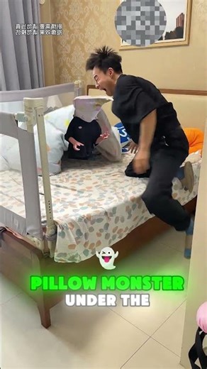 😱👻Discovered the pillow monster#shorts