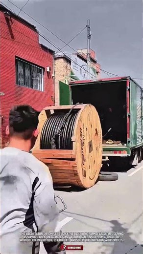 Creative tire cable spool loader 🛞 #shorts #construction #toolinnovation