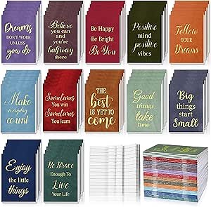 Koogel 24PCS Pocket Notebooks, Lined Inspirational Notepads 3.5 x 5 Inch Mini Black Journal Notebooks 16 Sheets/32 Pages