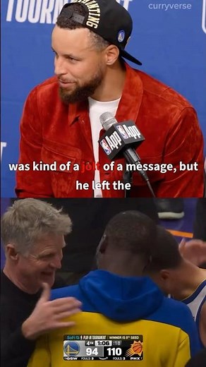 "It Was A Jolt" ⚡ Steph Curry on Kerr’s Heartbreaking "Last Time" Message #StephCurry #Warriors #NBA