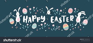 Lovely Hand Drawn Easter Design Cute Stock Vector (Royalty Free) 1945456414 | Shutterstock