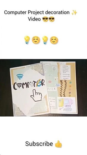 How to decorate ✨ computer first page for school 🏫 project ( step by step) # art # viral # short