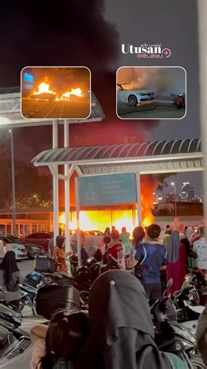 Penolong Pengarah Bahagian Operasi Jabatan Bomba dan Penyelamat Malaysia (JBPM) Selangor, Ashrul Riezal Asbar berkata, Toyota Vellfire musnah 100%, sebuah kereta BMW dan Honda musnah 80%. Kebakaran tidak melibatkan mangsa. Video Tular / Gambar JBPM Selangor. #lotusampang #terbakar #kebakaran #fypシ #fyp