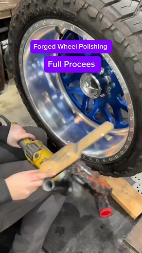 How do you polish Forged wheels to a mirror finish? Ash takes us through a great three step process to fully polish the barrels of this American force aluminum Forged wheel to a mirror finish. First step involves the use of our stiff orange mill treated airway buffing wheel with our Q69 synthetic cutting compound for a metal polishing. This removes any underlying scratches and pitting. This particular wheel did not need any prepping or sanding ahead of time because it was in good shape. You can