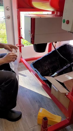 Bagging mushroom substrate the easy way. #packmanufacturer #mushrooms #mushroomsubstrate #mixer #mushroomfarming #mastermix