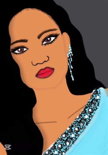 Today design beautiful in sea colored dress (speed ver)